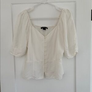 Something Navy Cream Button-Up Blouse